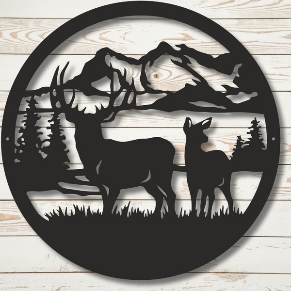 Deer in the Forest - Metal Wall Art