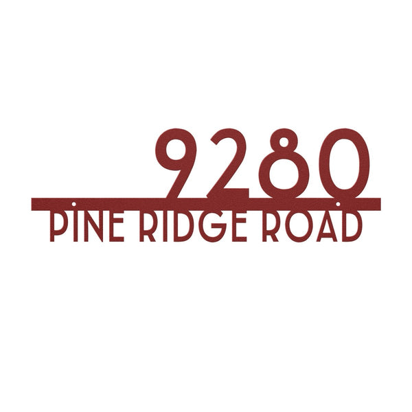 Deco House Address Sign - Yucca Metal Art
