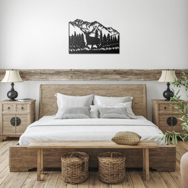 Deer in the Mountains - Metal Wall Art - Yucca Metal Art