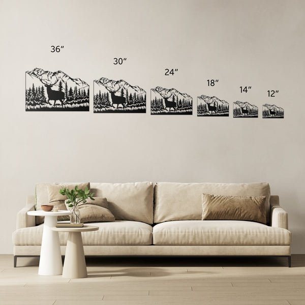 Deer in the Mountains - Metal Wall Art - Yucca Metal Art