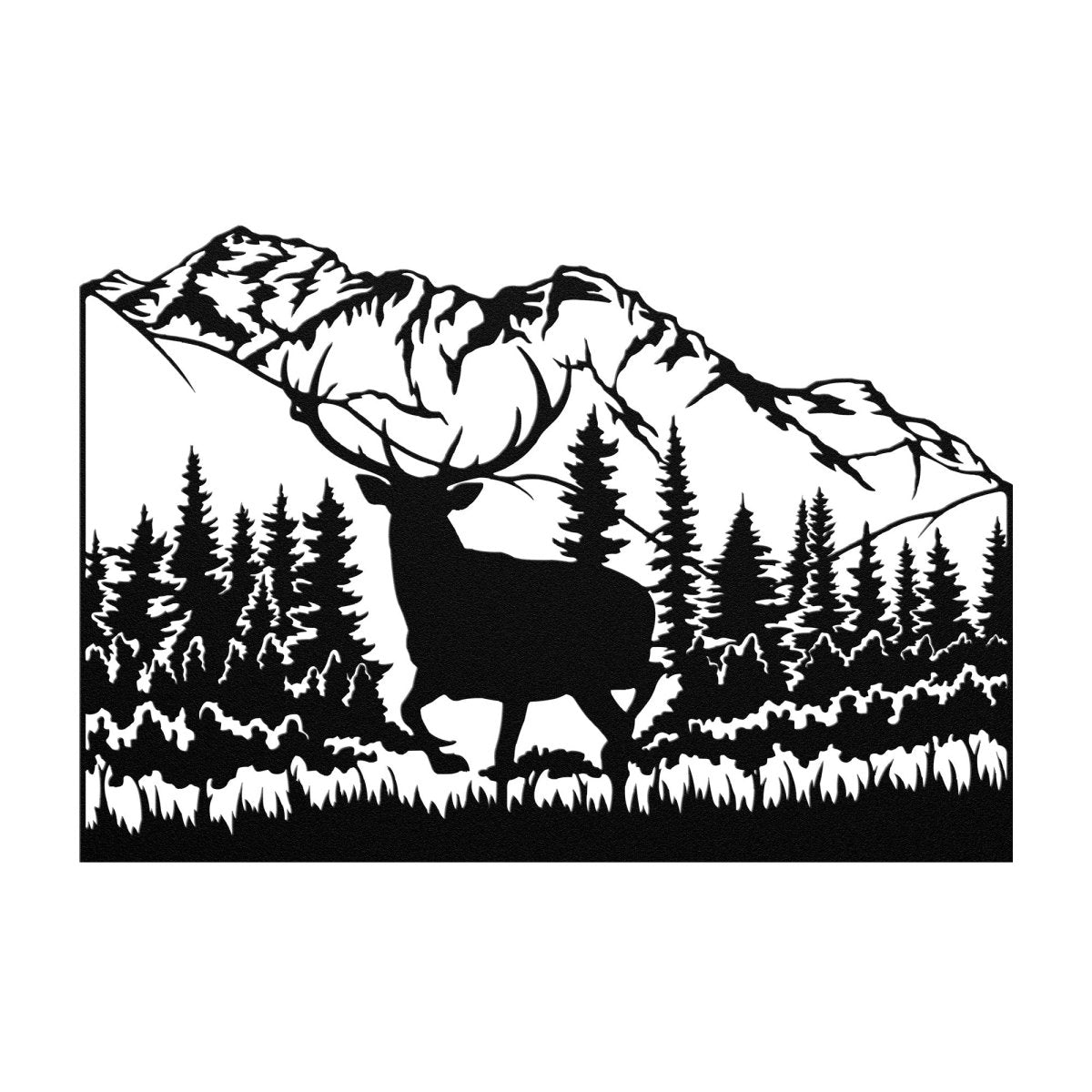 Deer in the Mountains - Metal Wall Art - Yucca Metal Art