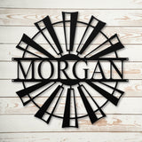 Farmhouse Windmill Monogram - Yucca Metal Art