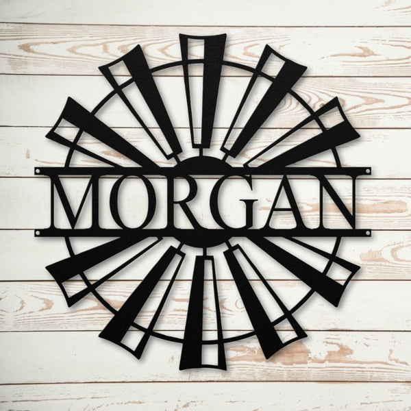 Farmhouse Windmill Monogram - Yucca Metal Art