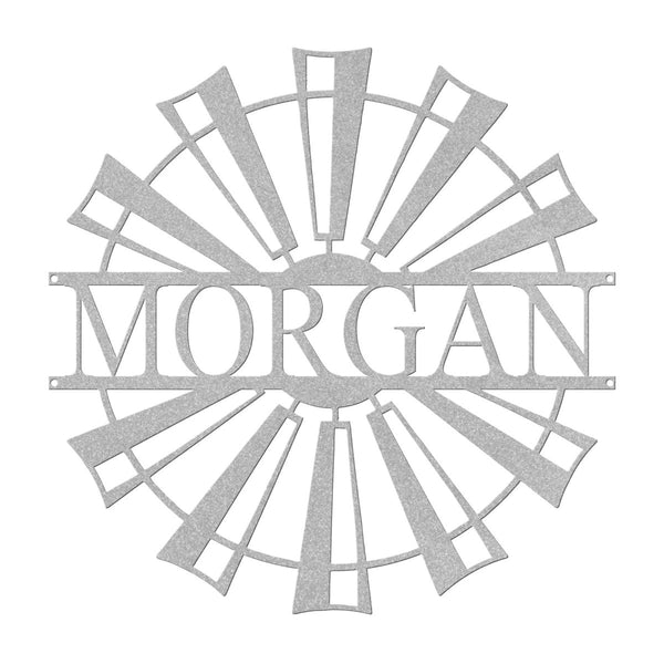 Farmhouse Windmill Monogram - Yucca Metal Art