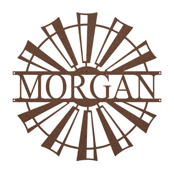 Farmhouse Windmill Monogram - Yucca Metal Art