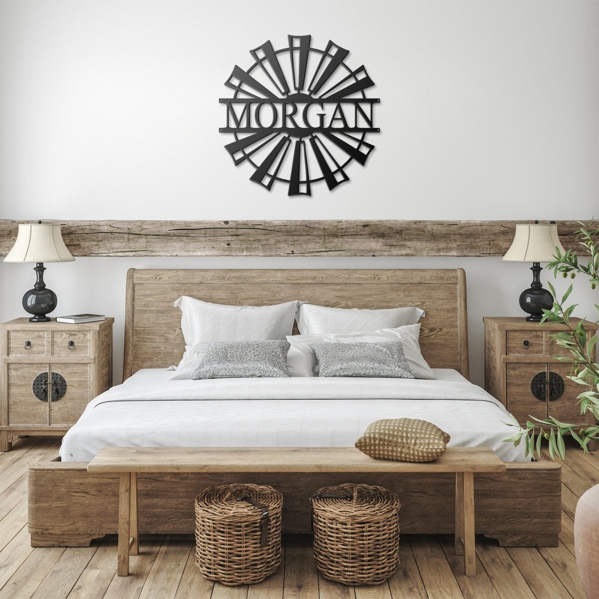 Farmhouse Windmill Monogram - Yucca Metal Art