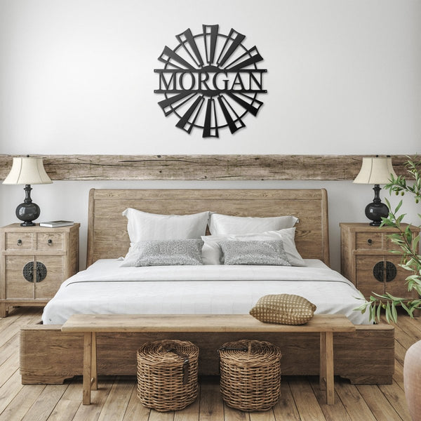 Farmhouse Windmill Monogram - Yucca Metal Art