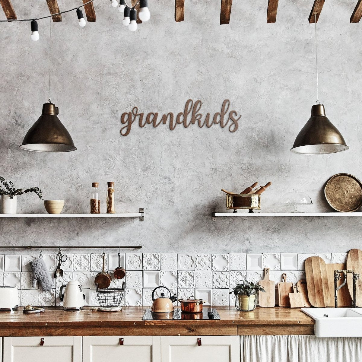 Grandkids - Metal Wall Art Words - Yucca Metal Art