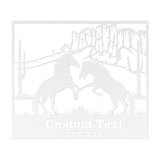Horses in the Desert Monogram - Yucca Metal Art
