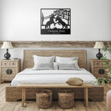 Horses in the Desert Monogram - Yucca Metal Art
