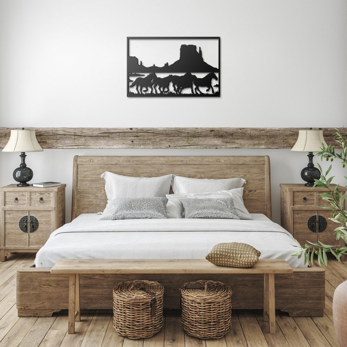 Wild Horses in the Desert - Metal Wall Art - Yucca Metal Art