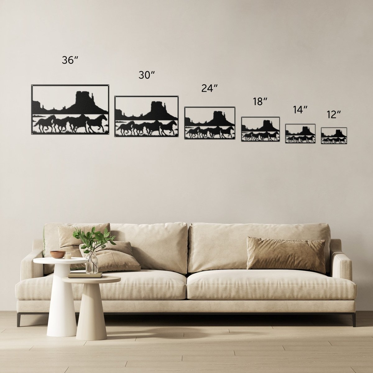 Wild Horses in the Desert - Metal Wall Art - Yucca Metal Art