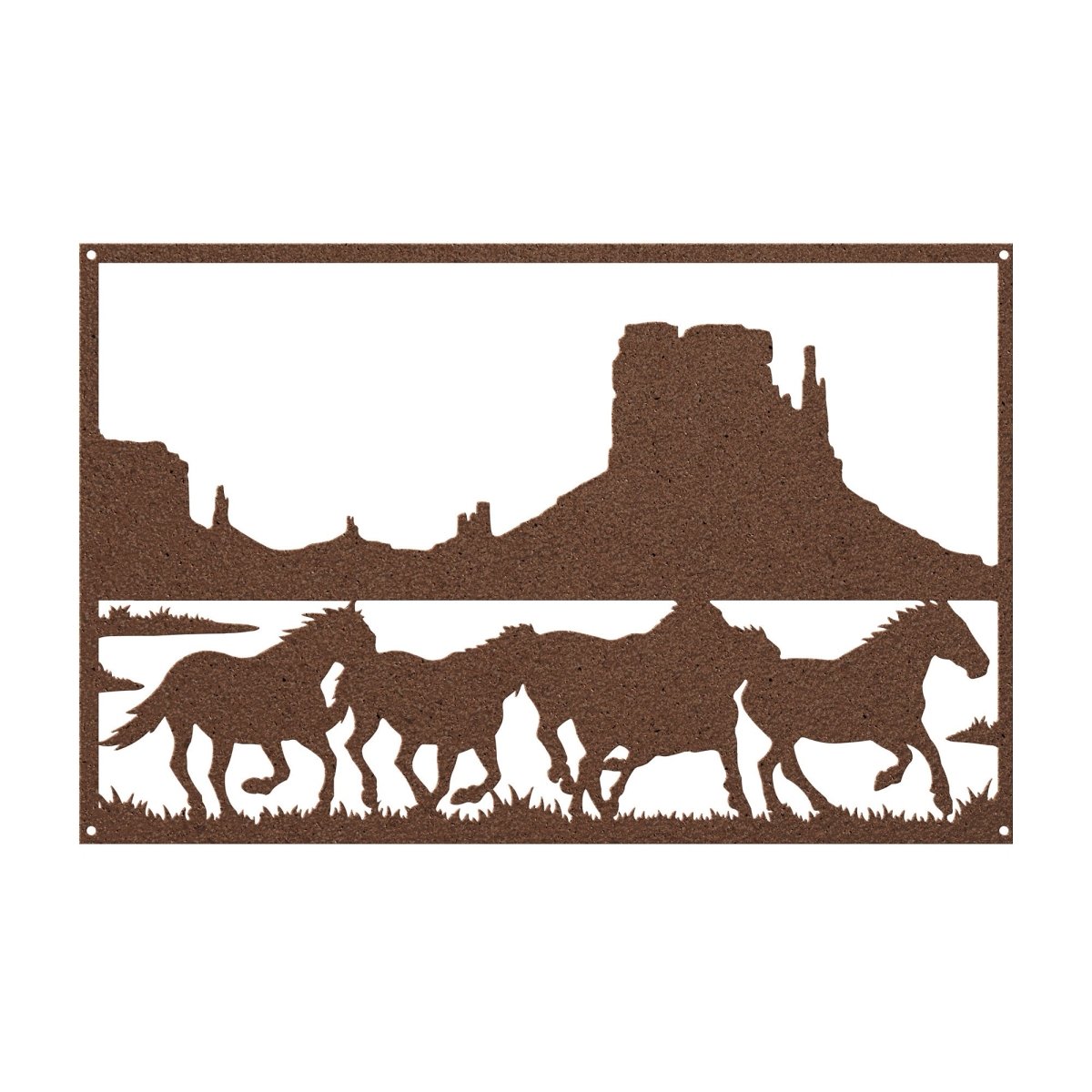 Wild Horses in the Desert - Metal Wall Art - Yucca Metal Art
