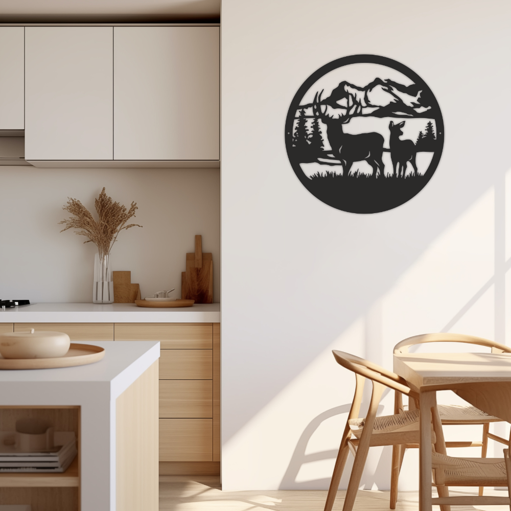 Deer in the Forest - Metal Wall Art