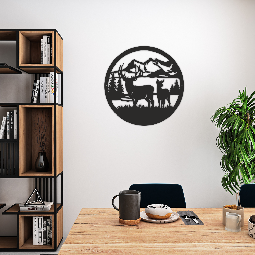 Deer in the Forest - Metal Wall Art