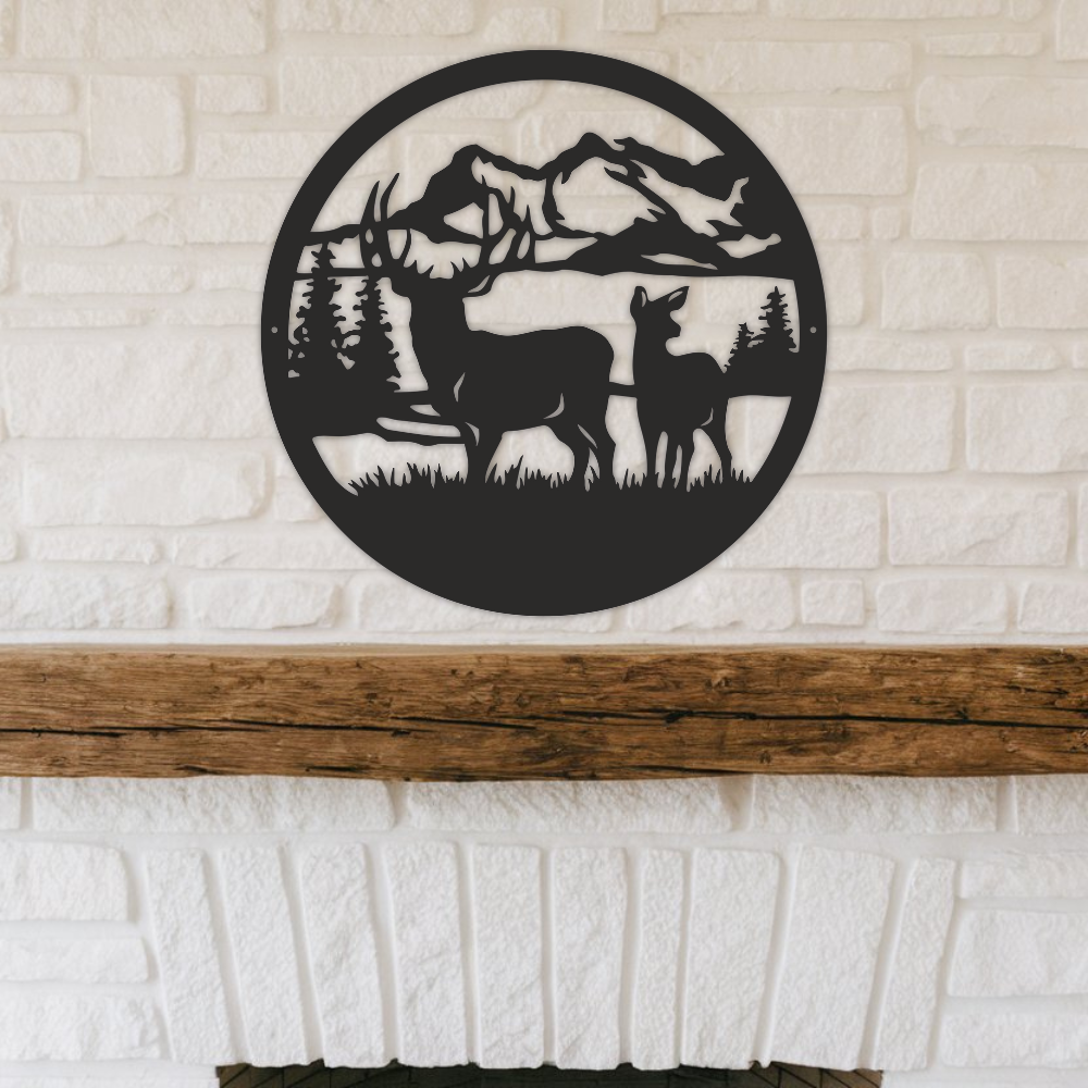Deer in the Forest - Metal Wall Art