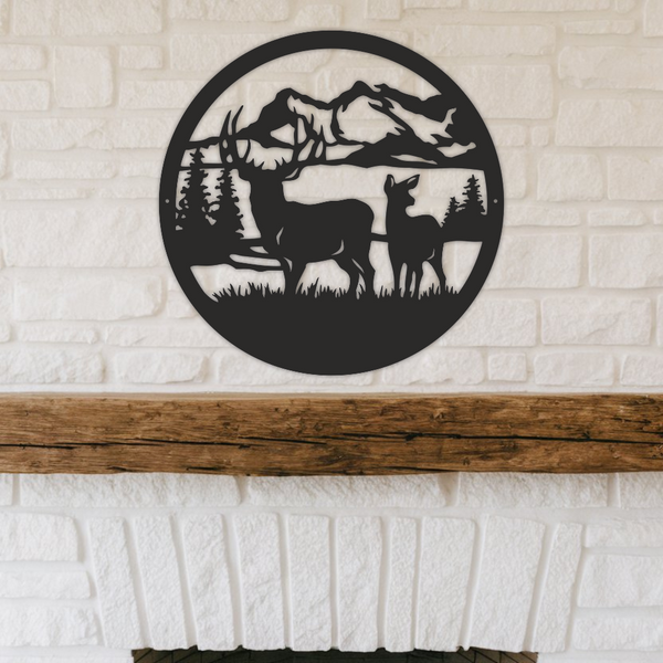 Deer in the Forest - Metal Wall Art