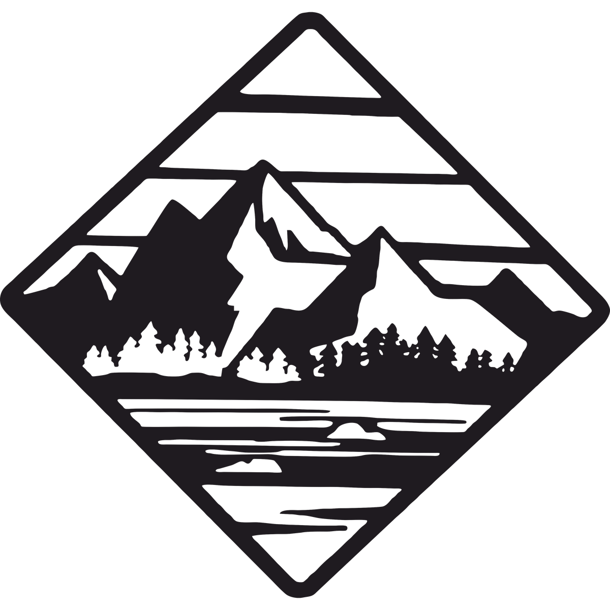 Modern Mountains - Metal Wall Art