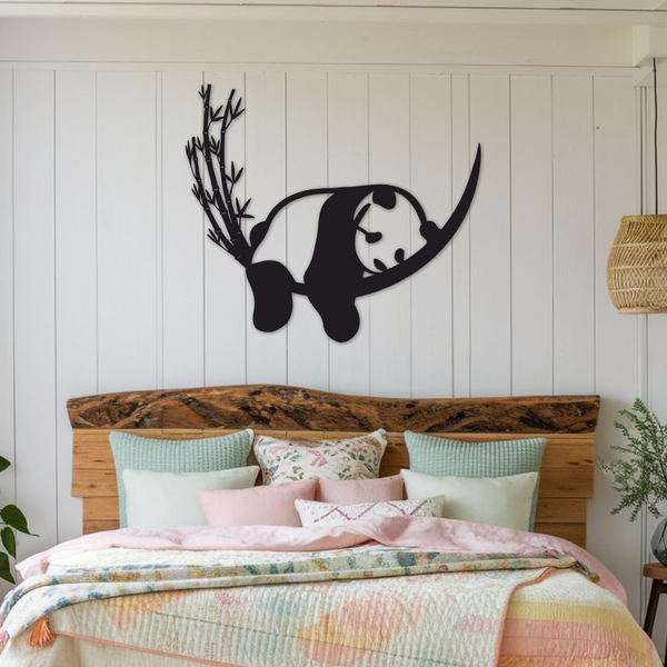 Tired Panda - Metal Wall Art