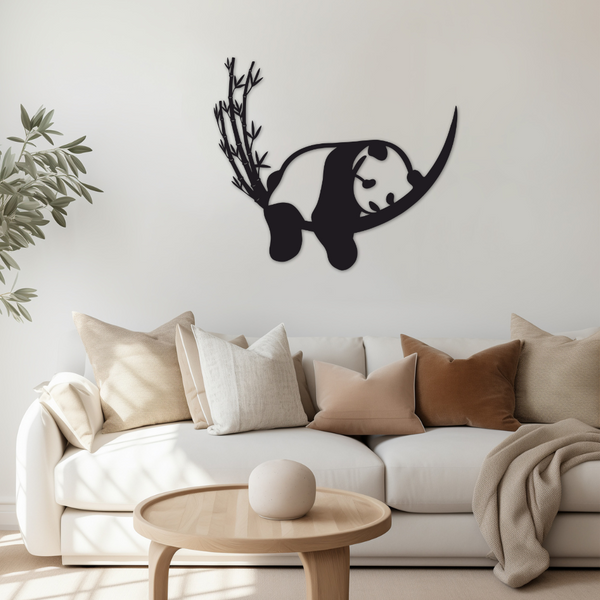 Tired Panda - Metal Wall Art