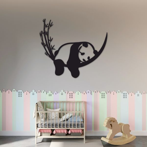 Tired Panda - Metal Wall Art
