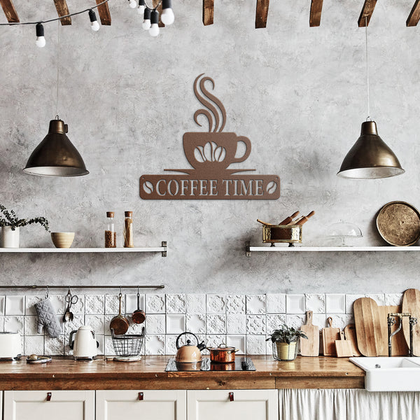 Coffee Time - Metal Wall Art.