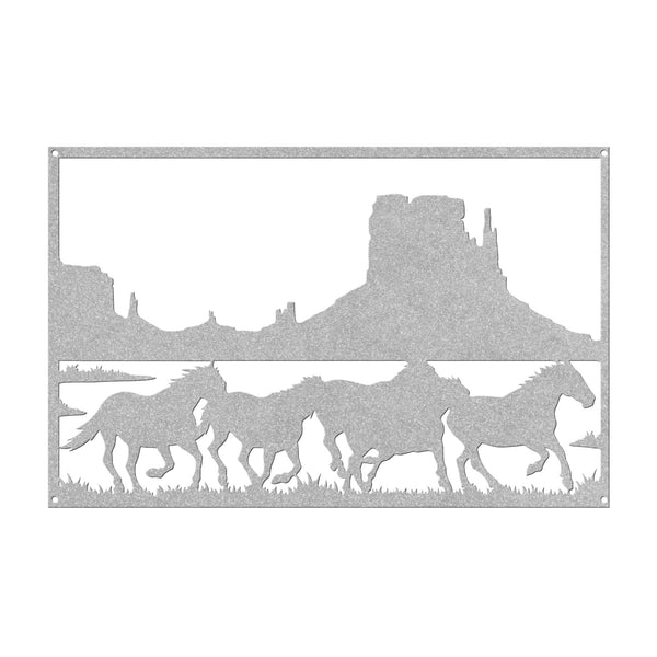 Wild Horses in the Desert - Metal Wall Art.