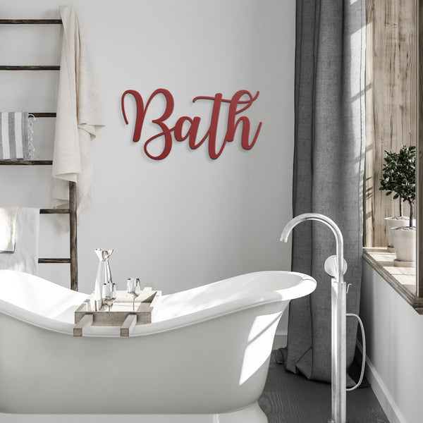 Bath - Metal Wall Art Words - Yucca Metal Art