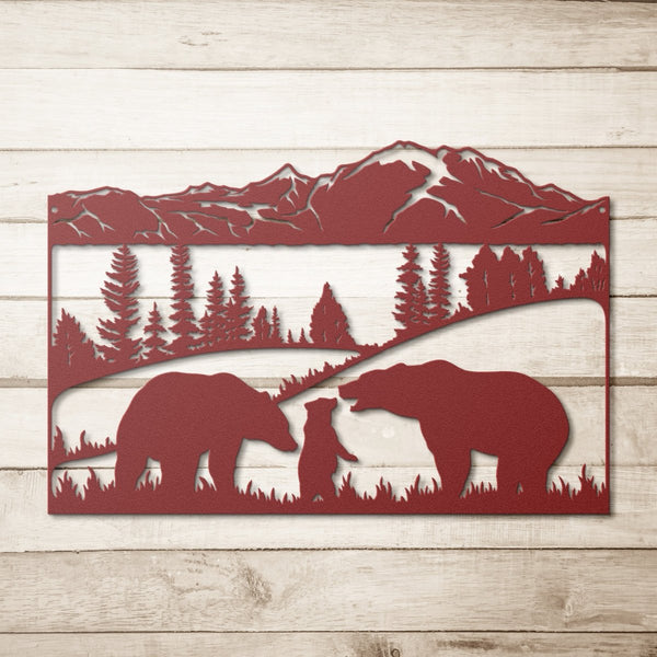 Bear Family - Metal Wall Art - Yucca Metal Art