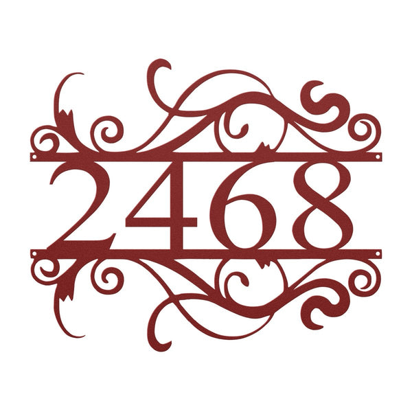 Fancy House Address Sign - Yucca Metal Art