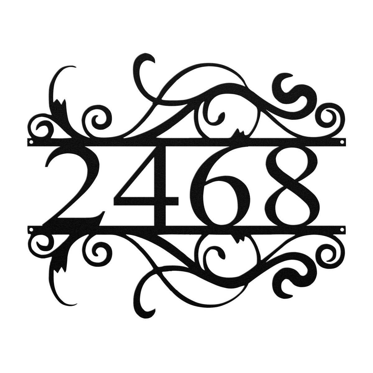 Fancy House Address Sign - Yucca Metal Art