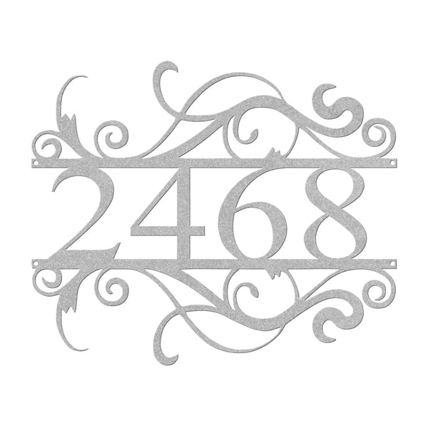 Fancy House Address Sign - Yucca Metal Art