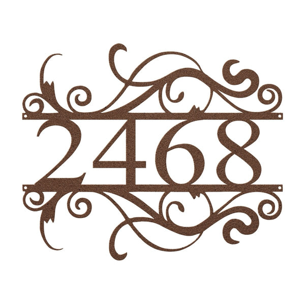 Fancy House Address Sign - Yucca Metal Art