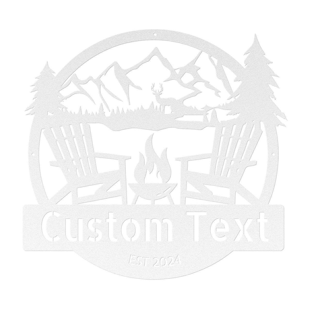 Mountain Campfire Monogram - Yucca Metal Art