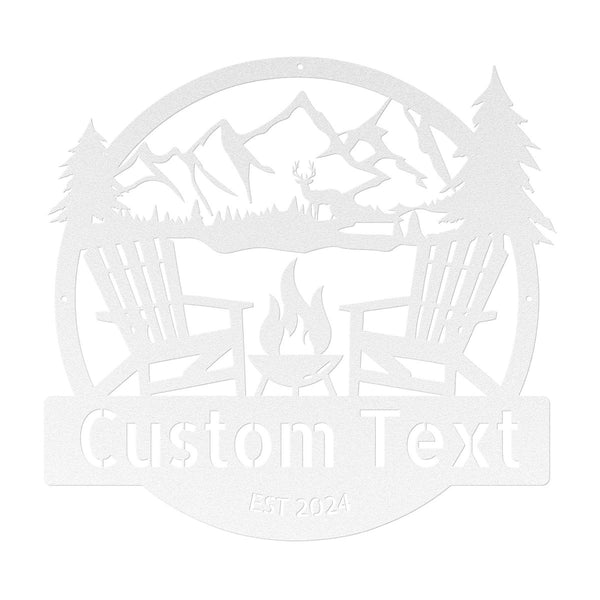 Mountain Campfire Monogram - Yucca Metal Art