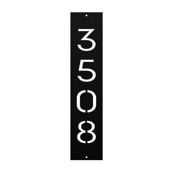 Vertical House Address Sign - Yucca Metal Art