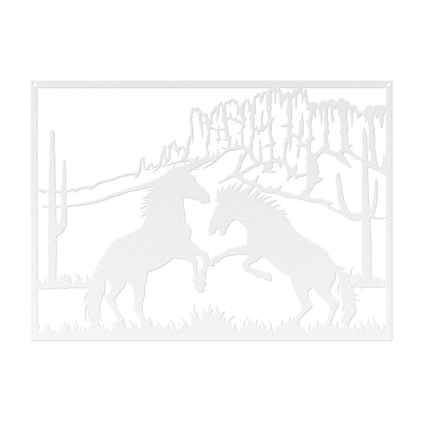 Wild Horses in the Desert - Metal Wall Art - Yucca Metal Art