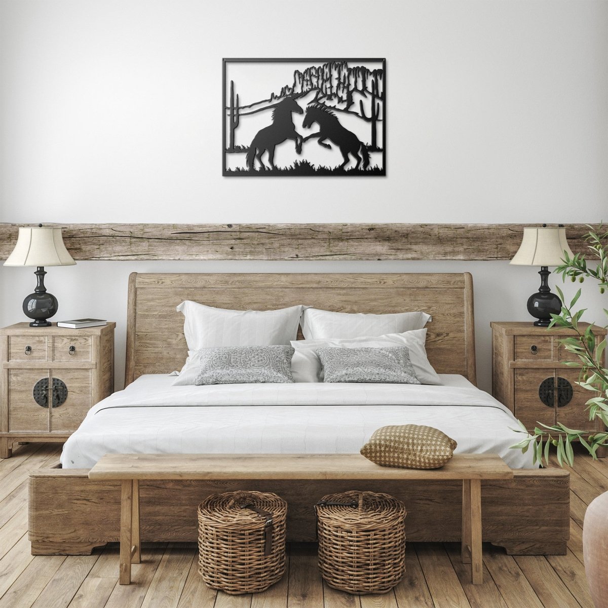 Wild Horses in the Desert - Metal Wall Art - Yucca Metal Art